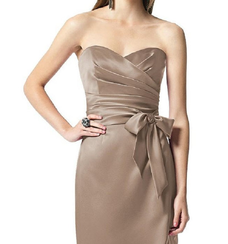Dessy 2841....Strapless, Cocktail length, Satin dress...Topaz...Size 4