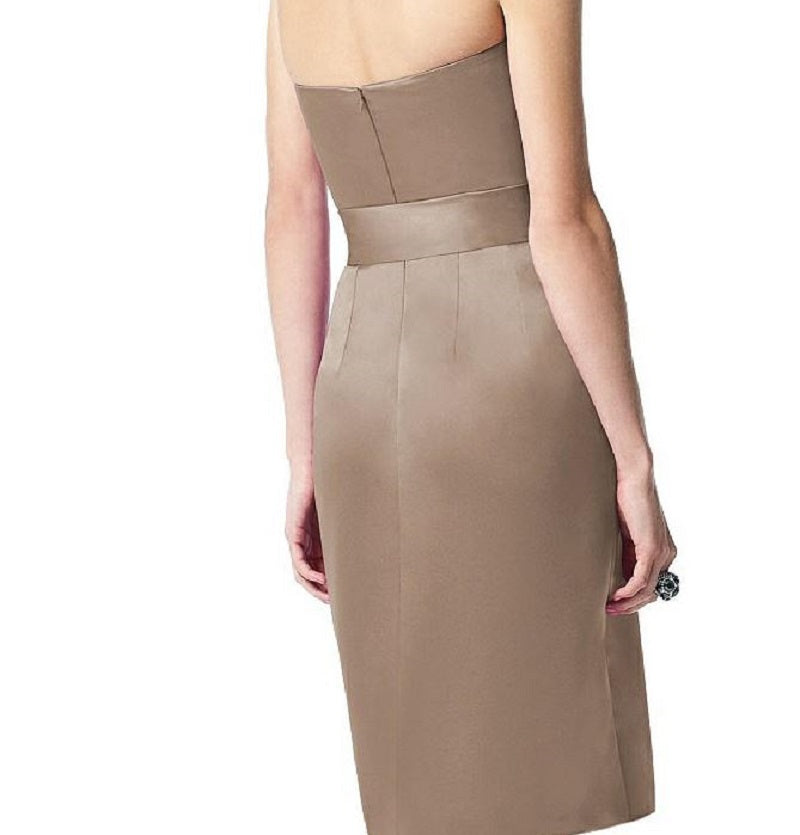 Dessy 2841....Strapless, Cocktail length, Satin dress...Topaz...Size 4