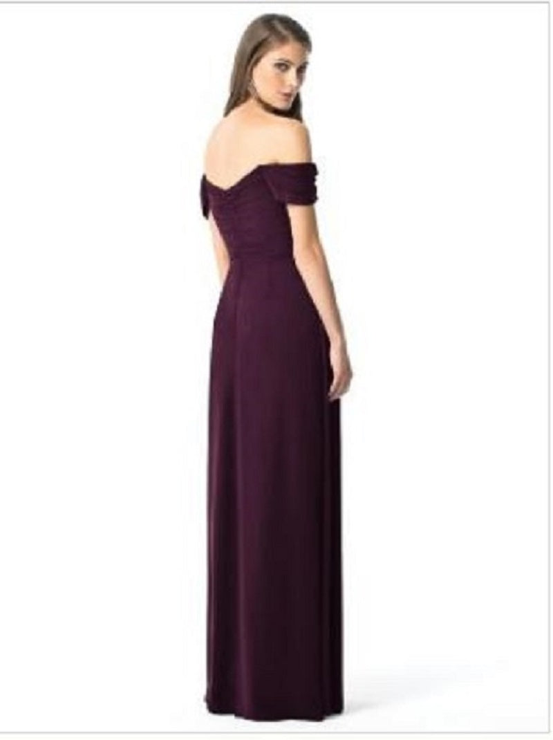 Dessy 2844....Full Length, Off the shoulders Dress.....Bordeaux...Size 2