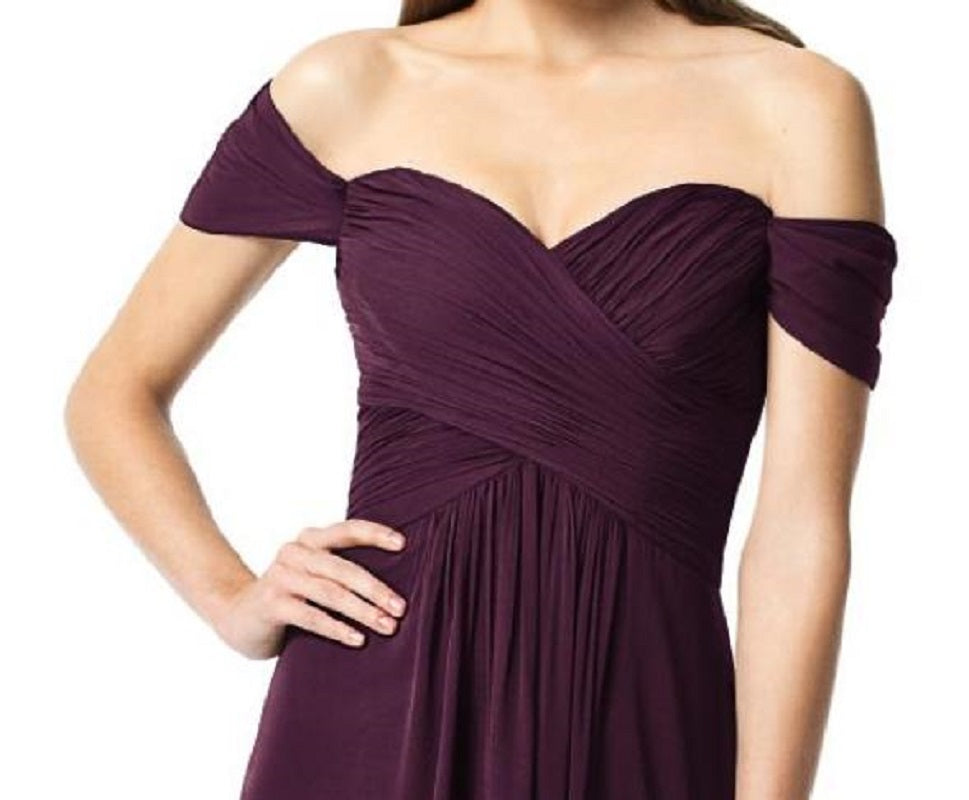 Dessy 2844....Full Length, Off the shoulders Dress.....Bordeaux...Size 2