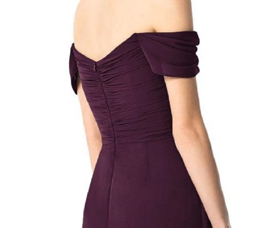 Dessy 2844....Full Length, Off the shoulders Dress.....Bordeaux...Size 2