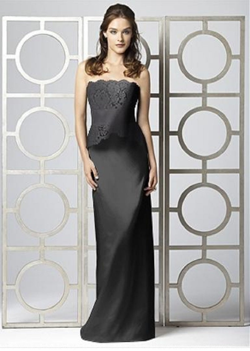 Dessy 2849....Full Length, Formal Strapless Dress...Black...Size 4