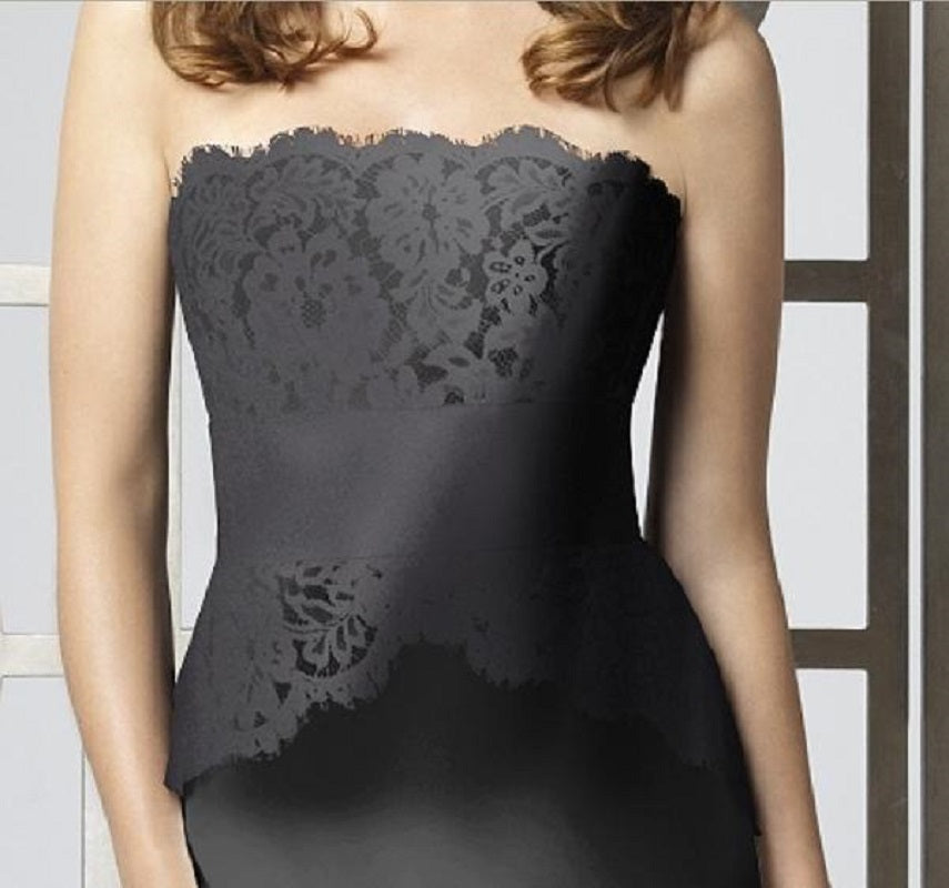 Dessy 2849....Full Length, Formal Strapless Dress...Black...Size 16....NWT