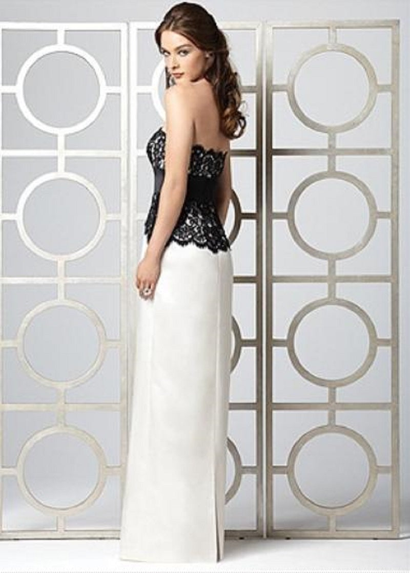 Dessy 2849...Mother of Bride / Formal Dress....Ivory / Black...Size 0
