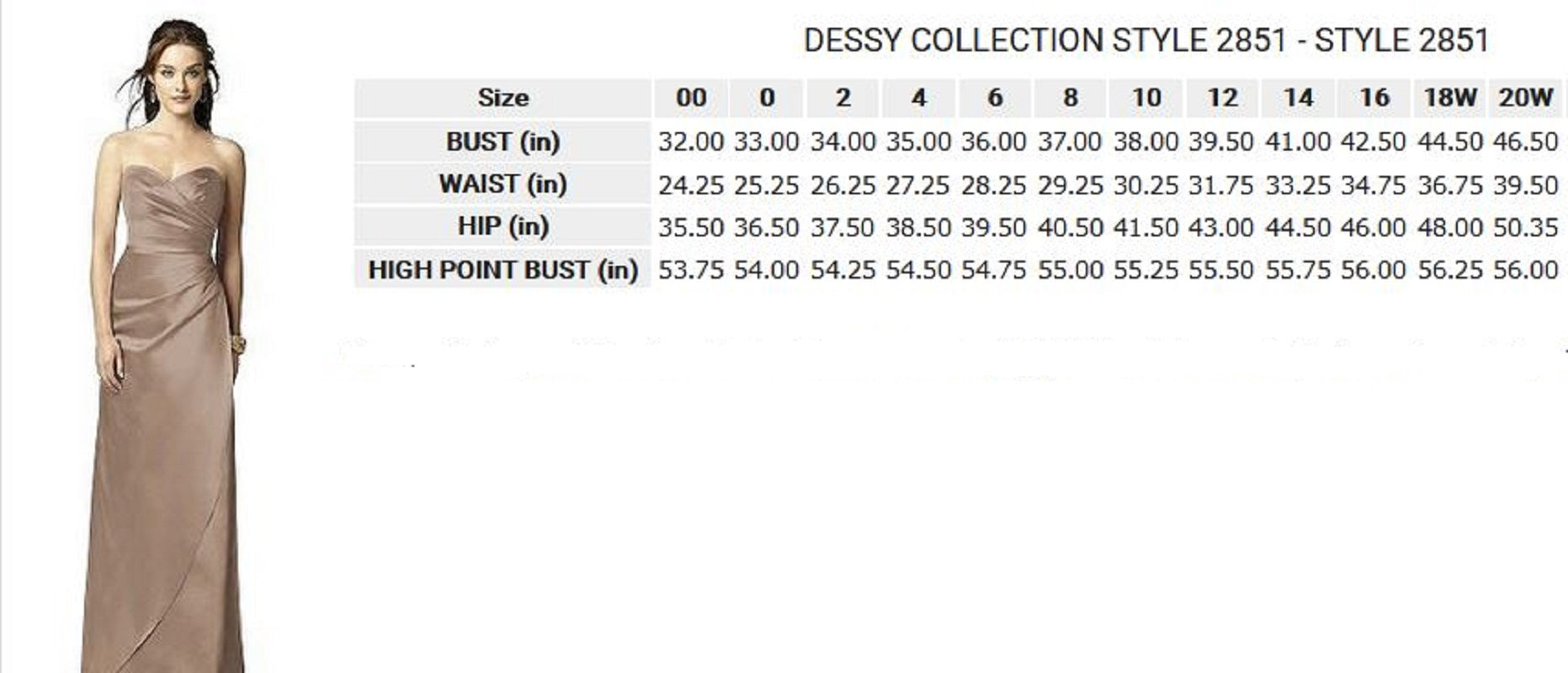 Dessy 2851..Strapless / Special Occasion Dress....Topaz...Size 0