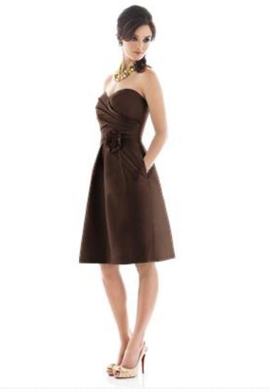 Alfred Sung 498....Strapless, Cocktail Dress....Brownie...Size 4