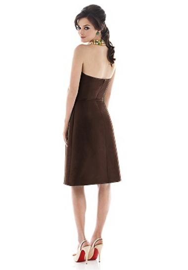 Alfred Sung 498....Strapless, Cocktail Dress....Brownie...Size 4