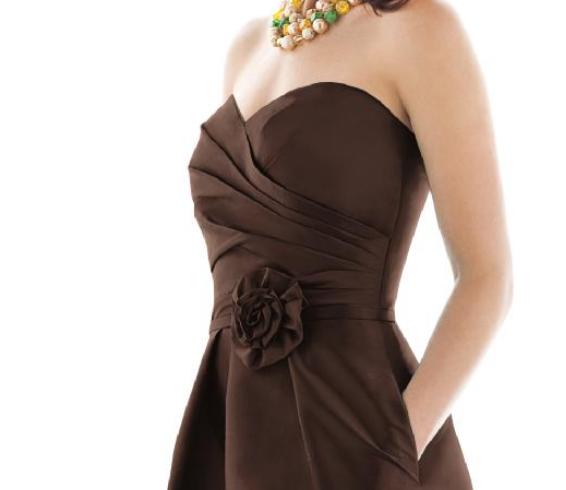 Alfred Sung 498....Strapless, Cocktail Dress....Brownie...Size 4