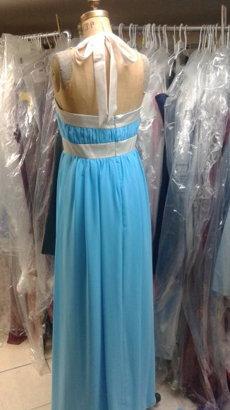 After Six 6566....Full length, Halter Dress......Turquoise...Size 8