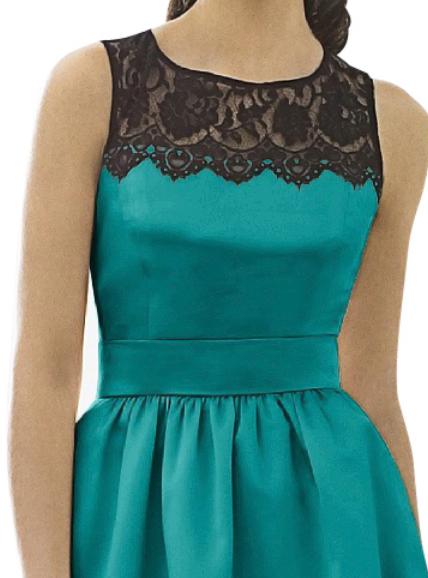 After Six 6644..Cocktail Length, Sleeveless Dress...Jade / Black...Size 10 LONG