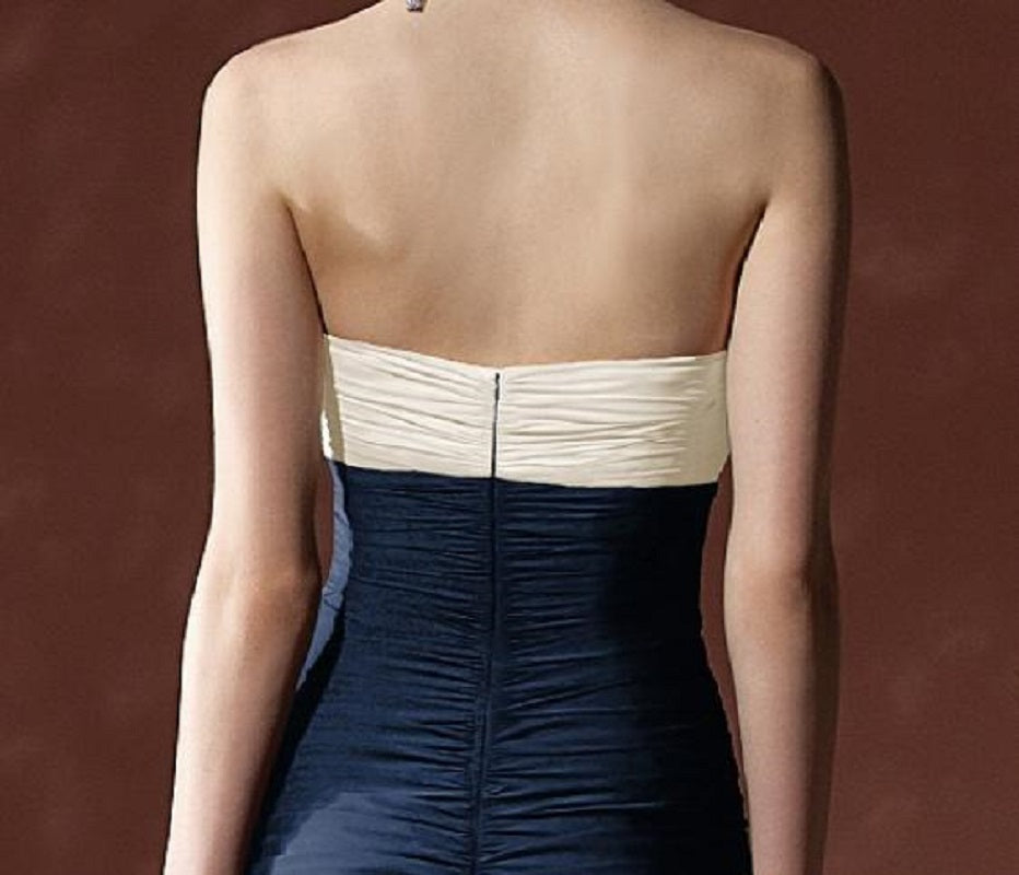 Dessy 8107...Cocktail / Special Occasion Dress...Ivory / Midnight..Size 6