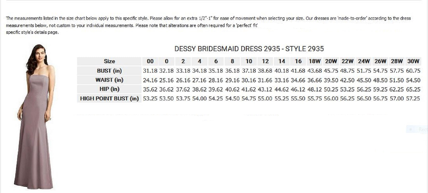Dessy 2935..Full Length, Strapless, Mermaid style Dress...Gray...Size 4