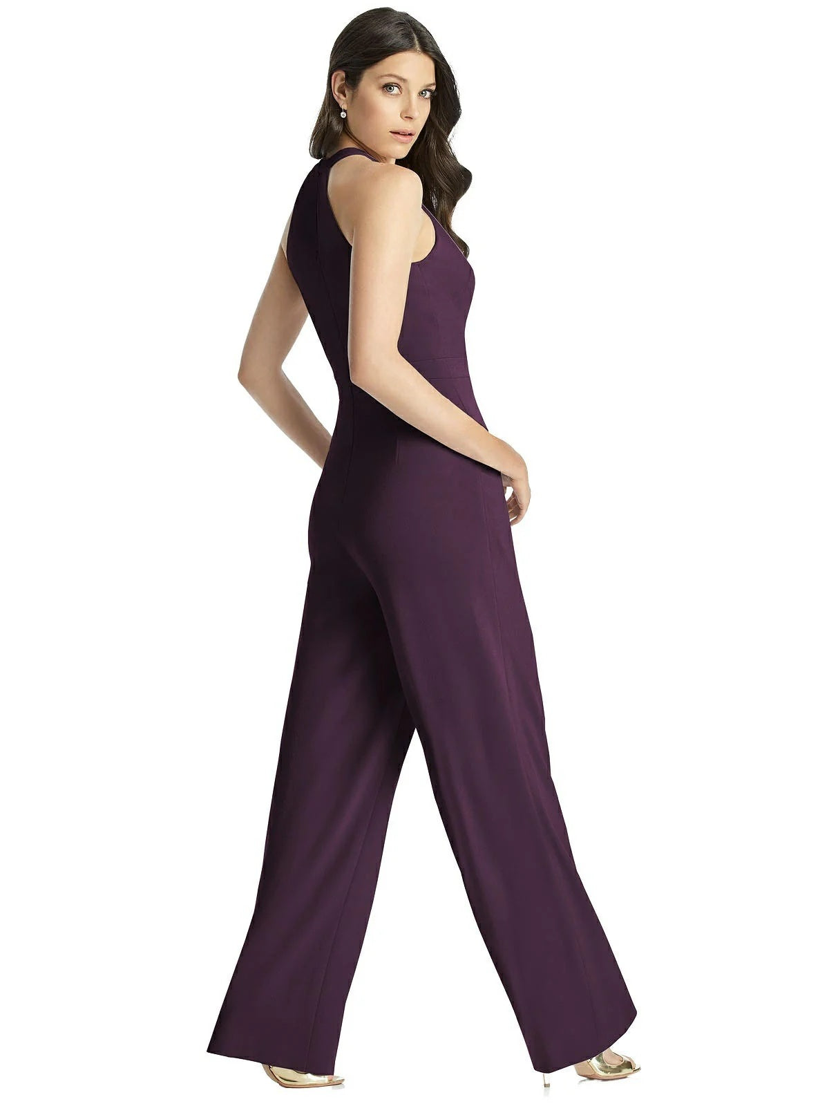 Dessy 3044...Jumpsuit with modified halter and keyhole back...Midnight...Sz L