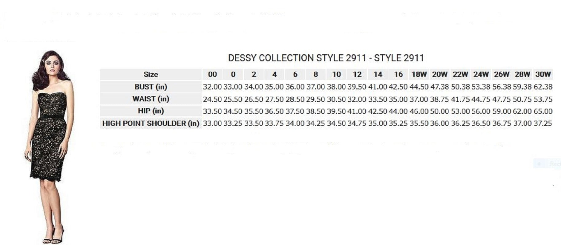 Dessy 2911....Cocktail Length, Strapless Dress....Palomino/ Ivory...Assorted Sizes