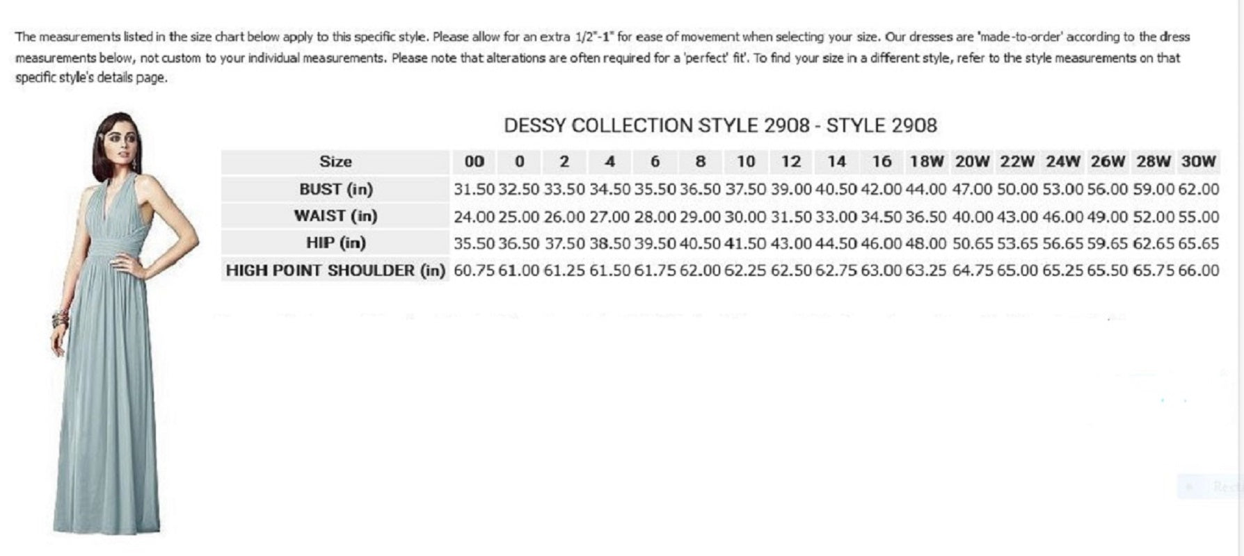 Dessy 2908......Full Length, V neck, Chiffon Dress.....Rose.....Size 0