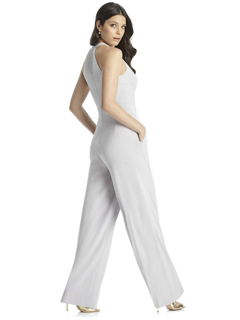 Dessy 3044..Jumpsuit with modified halter and keyhole back..Midnight...Sz Small