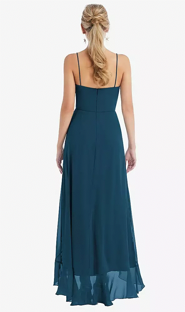 Thread TH041...Scoop Neck Ruffle-Trimmed High Low Maxi Dress...Blue..Size 14