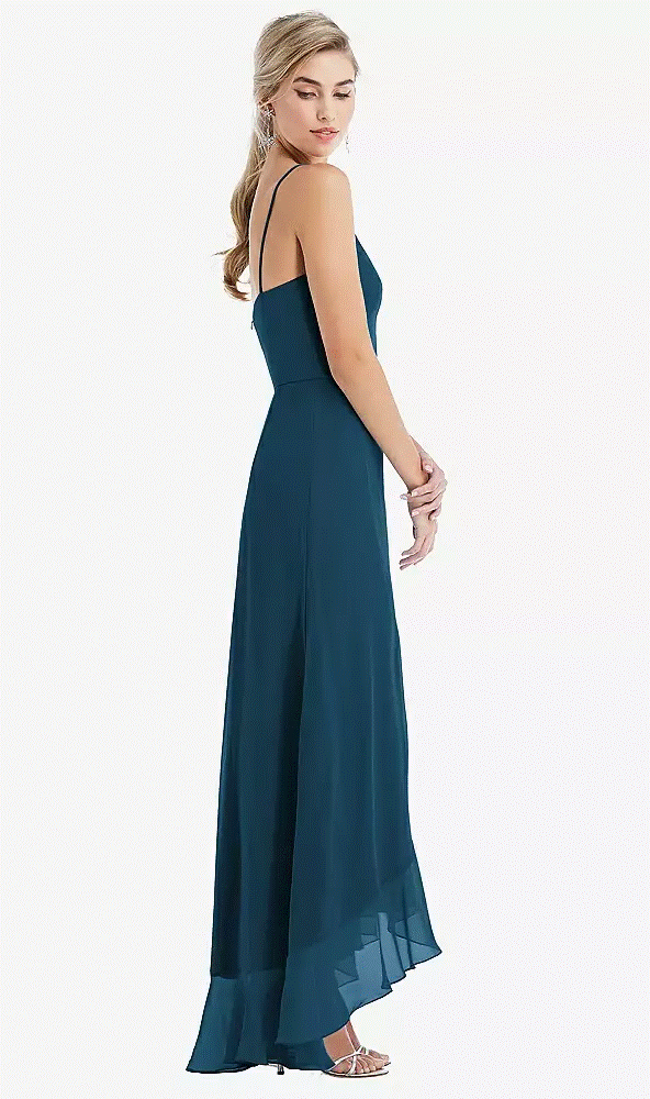 Thread TH041...Scoop Neck Ruffle-Trimmed High Low Maxi Dress...Blue..Size 14