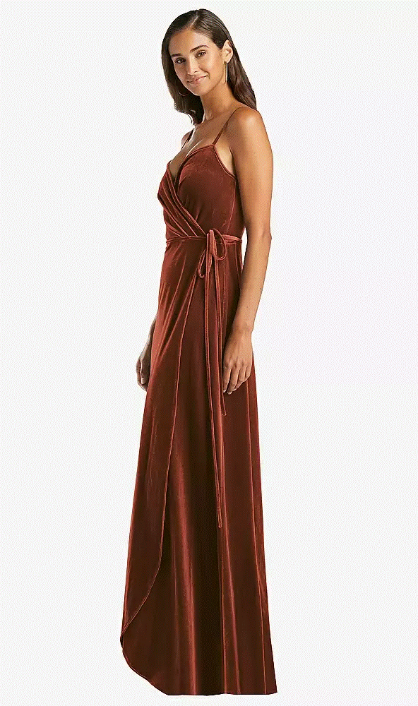 Velvet Wrap Maxi Dress with Pockets...After Six 1536...Auburn Moon...Size XS