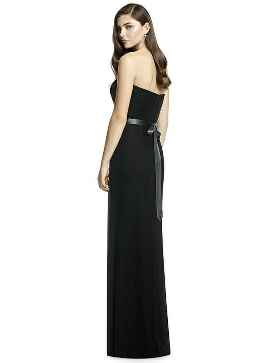 Dessy 2998....Full Length, Strapless, Velvet Gown Dress...Black...Size 0