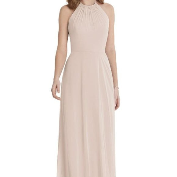 After Six 1515....Special occasion, Halter, Chiffon Dress...Blush...Size 6.