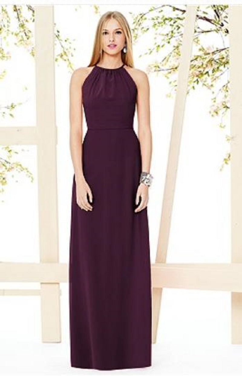 Dessy 8151....Open-Back Shirred Halter Dress.....Bordeaux....Size 0