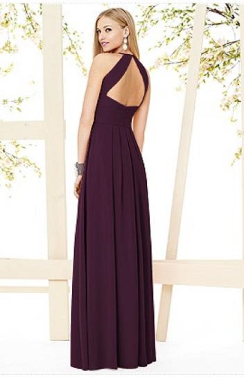 Dessy 8151....Open-Back Shirred Halter Dress.....Bordeaux....Size 0