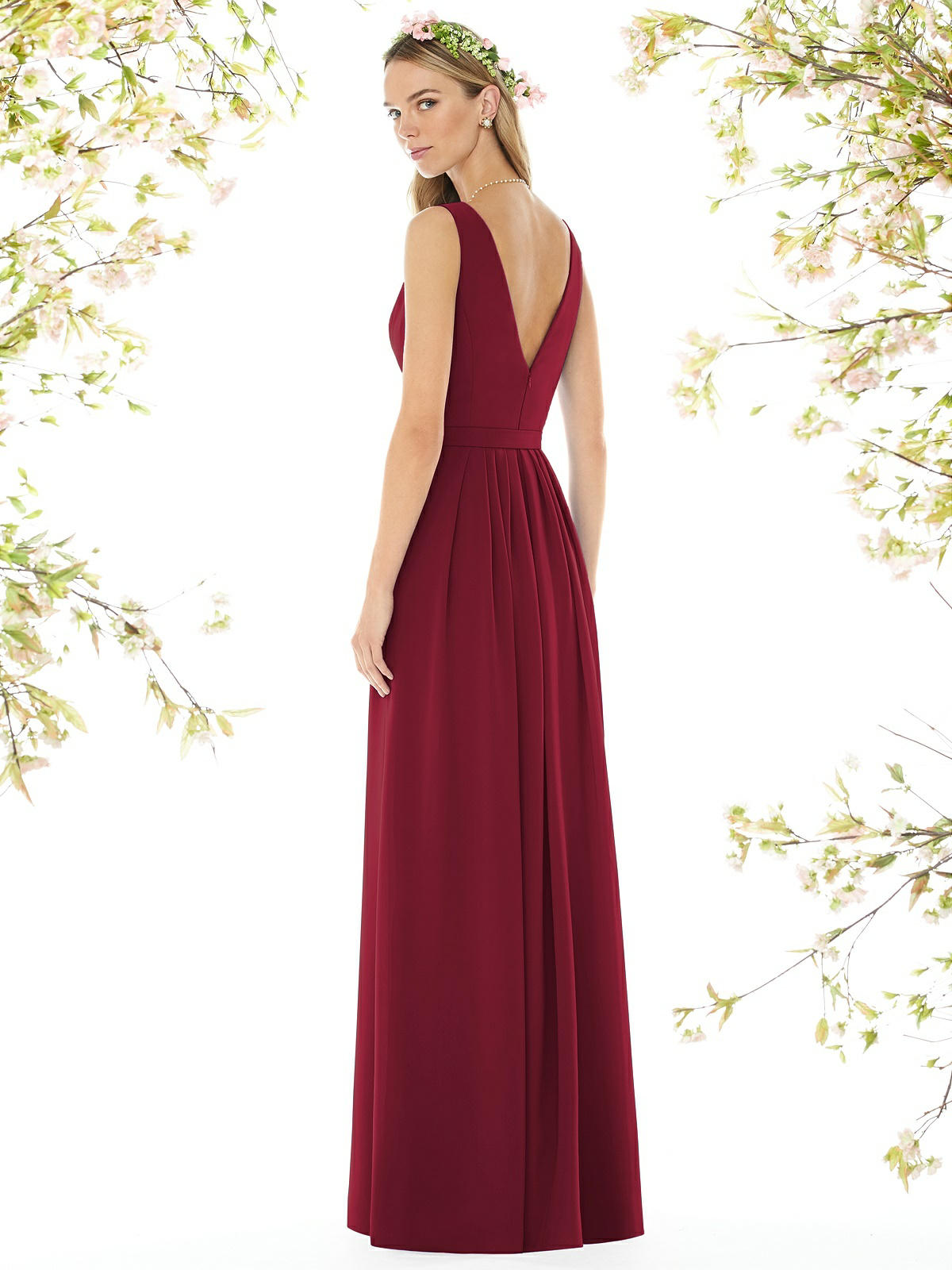 Dessy 8157...Special Occasion / V Neck Dress....Burgundy...Size 0