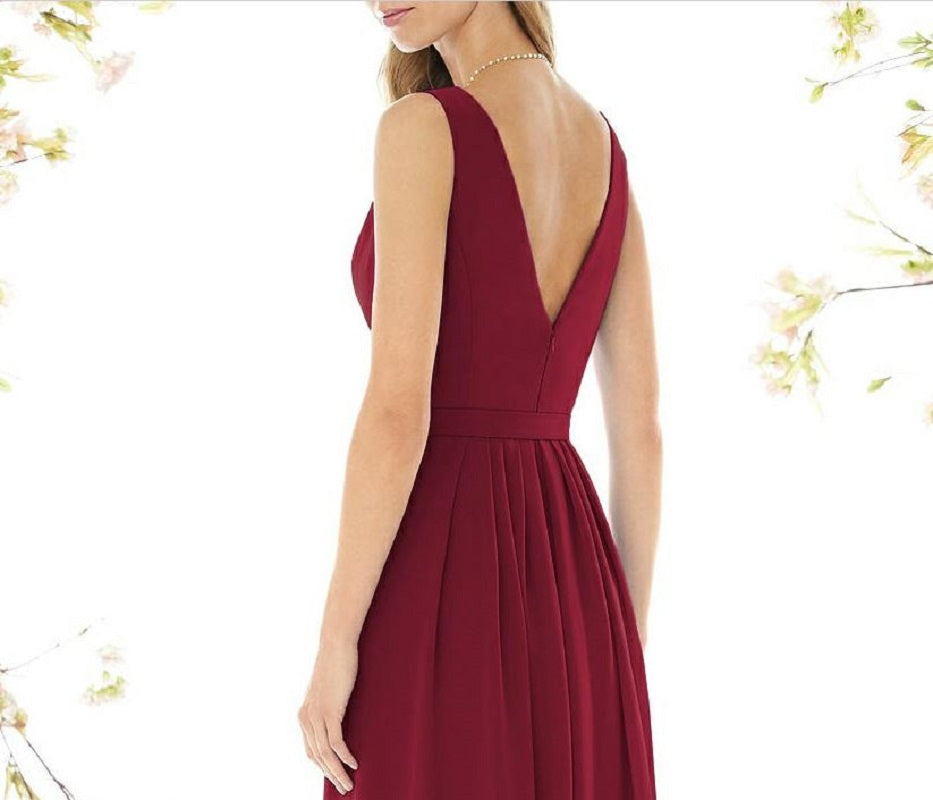 Dessy 8157...Special Occasion / V Neck Dress....Burgundy...Size 0