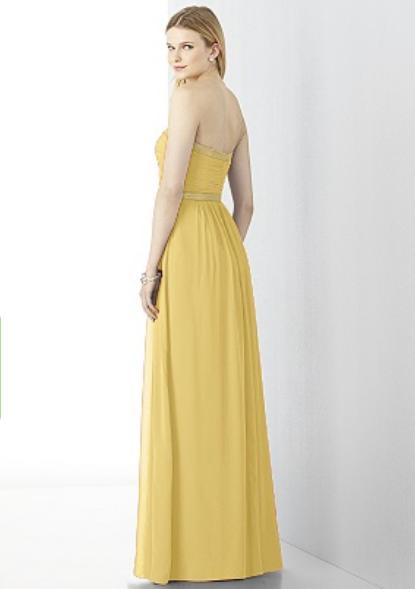 After Six 6730..Full length, Strapless Chiffon Dress...Buttercup..Size 6 (UK)