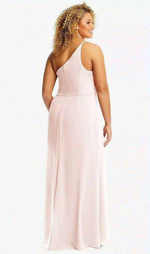 Skinny One-Shoulder Trumpet Gown with Front Slit...1544....Cameo..Assorted Sizes