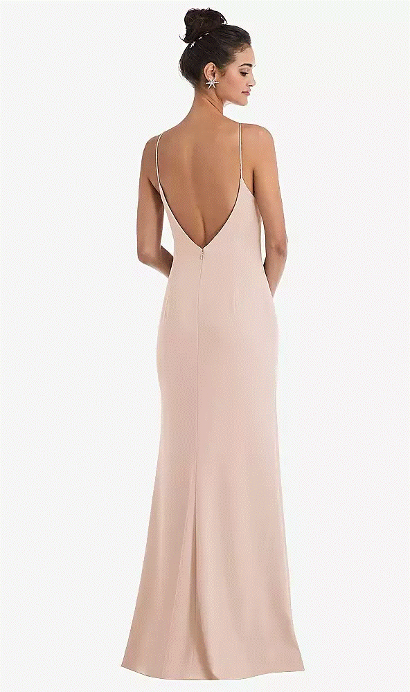 Open-Back High-Neck Halter Trumpet Gown...TH047....Cameo....Size 8