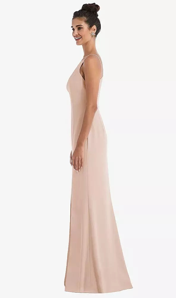 Open-Back High-Neck Halter Trumpet Gown...TH047....Cameo....Size 8