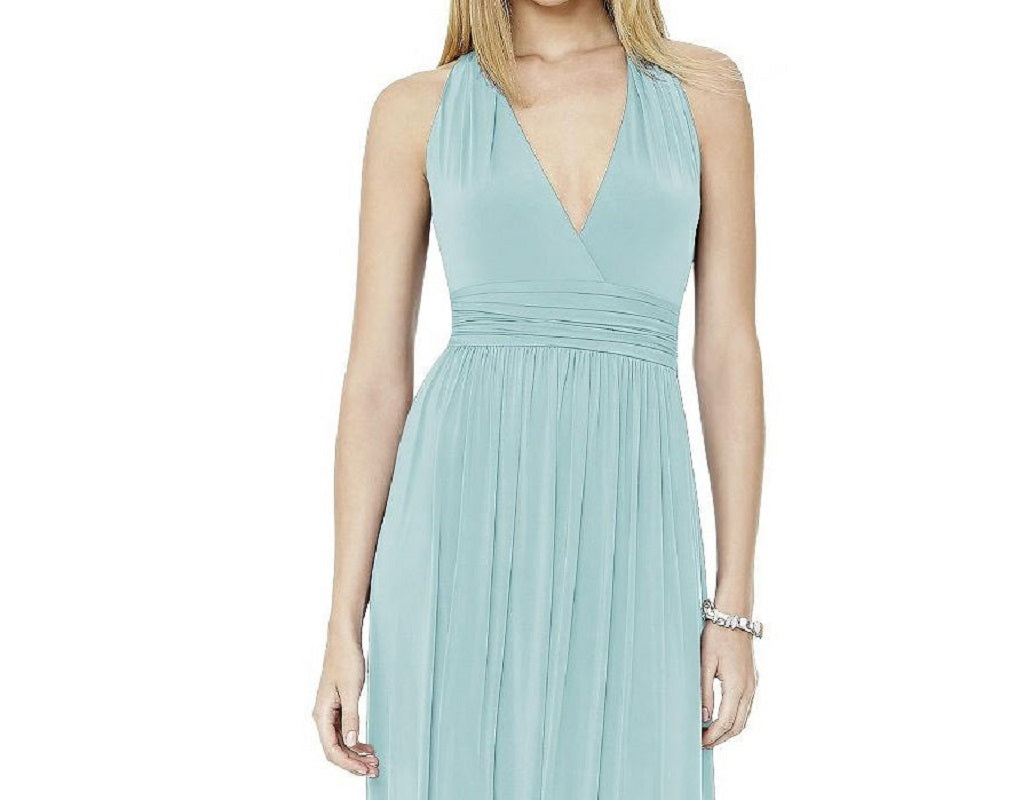 Dessy 8147....Full length, Open Back, V neck dress.....Blue...Size 16