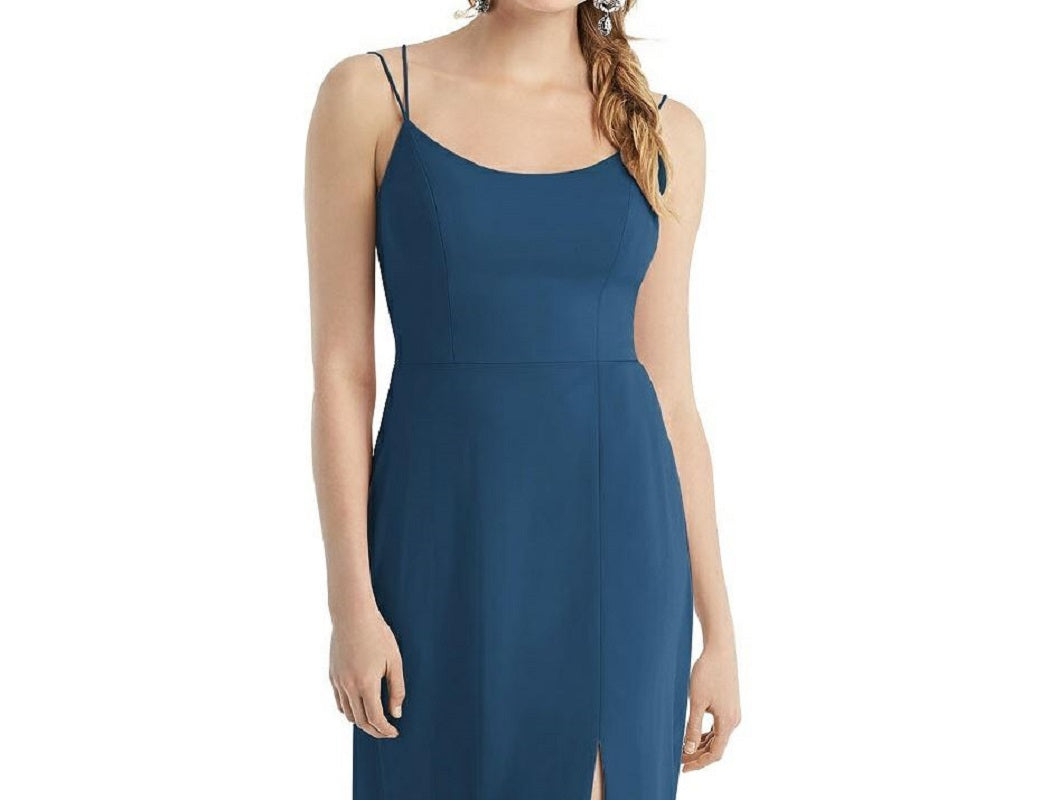 After Six 1520....Cowl-Back Double Strap Maxi Dress...Dusk Blue...Sz 14