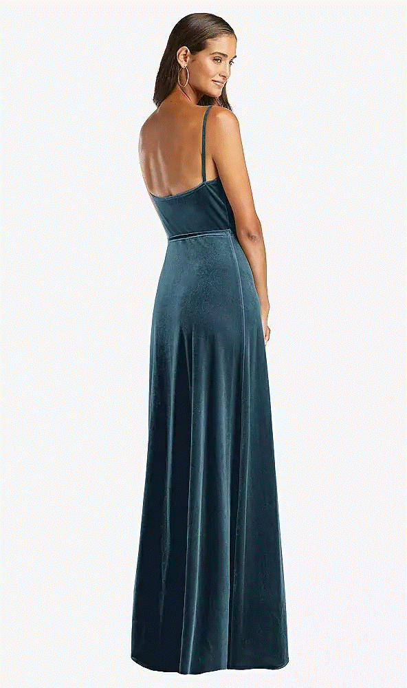 Velvet Wrap Maxi Dress with Pockets...After Six 1536...Dutch Blue..Size M
