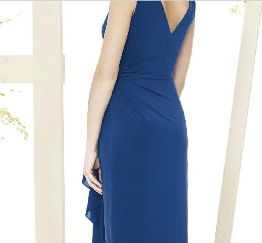Dessy 8146...Full Length, V-Neck, Special Occasion dress....Estate Blue...Size 4