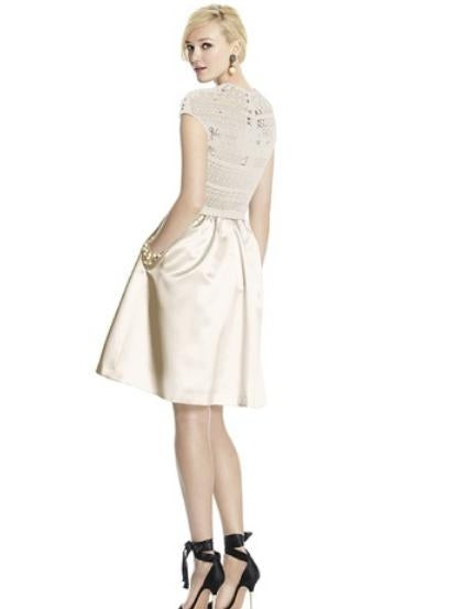 Dessy 5713....Cocktail Length, Cap sleeve Dress...Ivory...Sz 8
