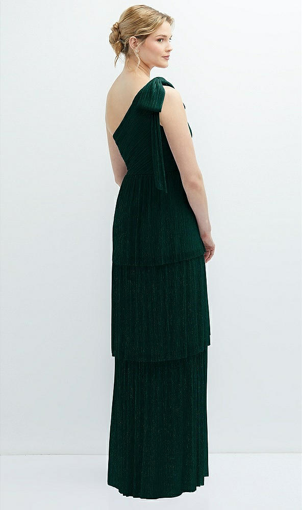 After Six 6889....Tiered Skirt Metallic Pleated Dress...Evergreen....Sz XXL