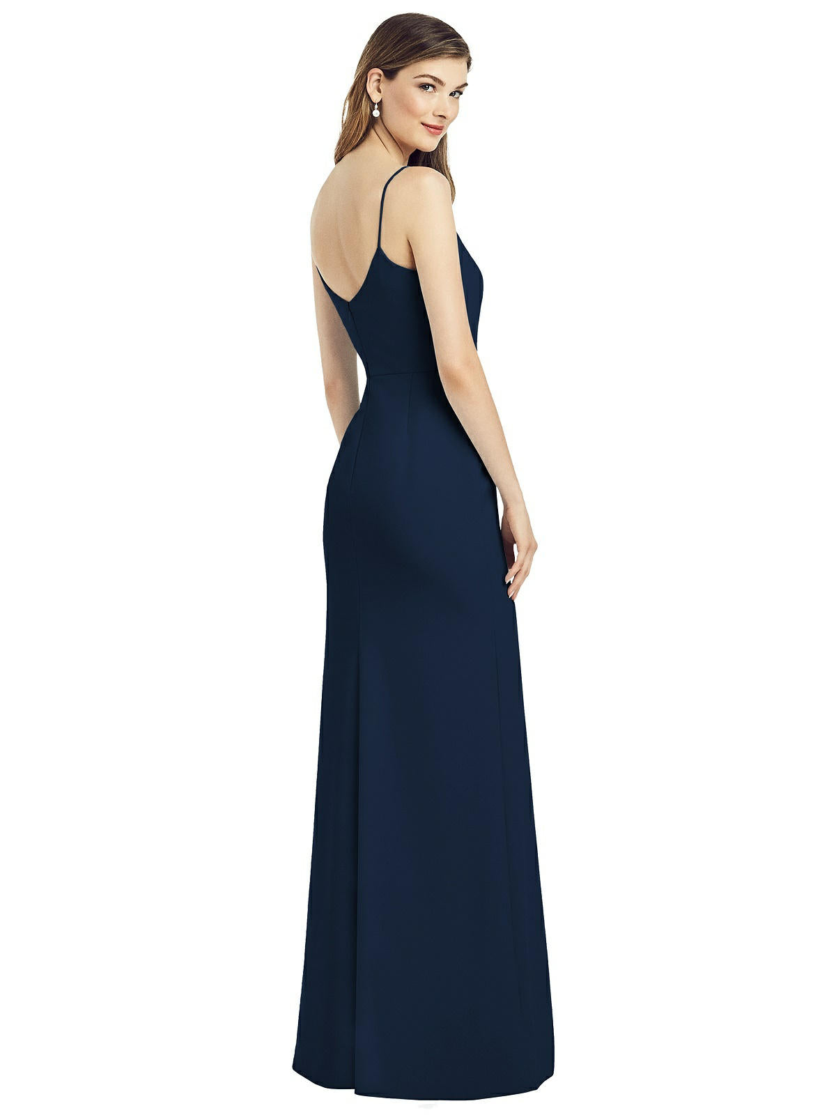 After Six 6822...Spaghetti Strap V-Back Crepe Gown...Midnight...Sz 2