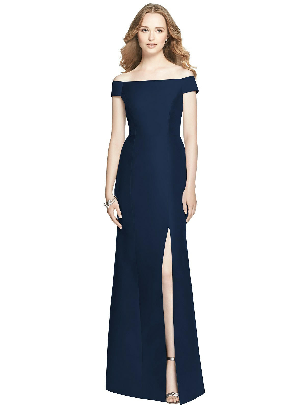 Alfred Sung 751...Off-the-Shoulder Criss Cross Back Satin Dress..Midnight..Sz 6