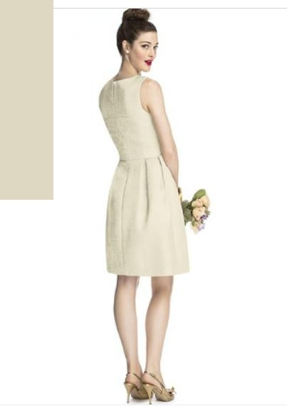 Dessy 5710....Cocktail length, Sleeveless Dress...Mint Gold...Sz 6