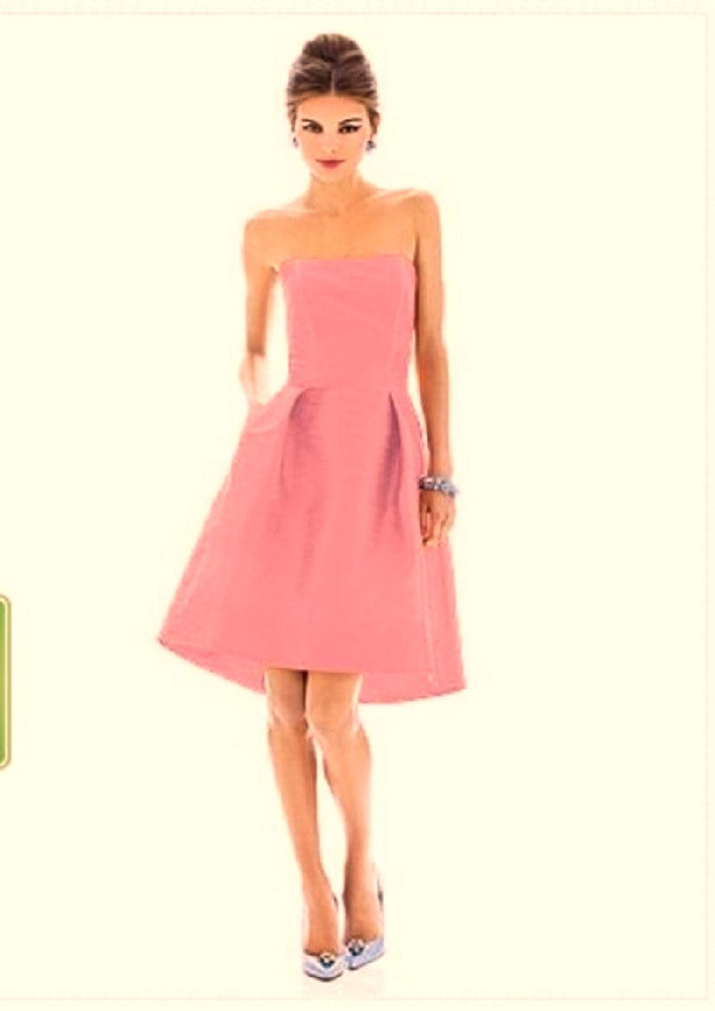 Alfred Sung 580...Cocktail Length, Strapless Dress.....Papaya...Size 8