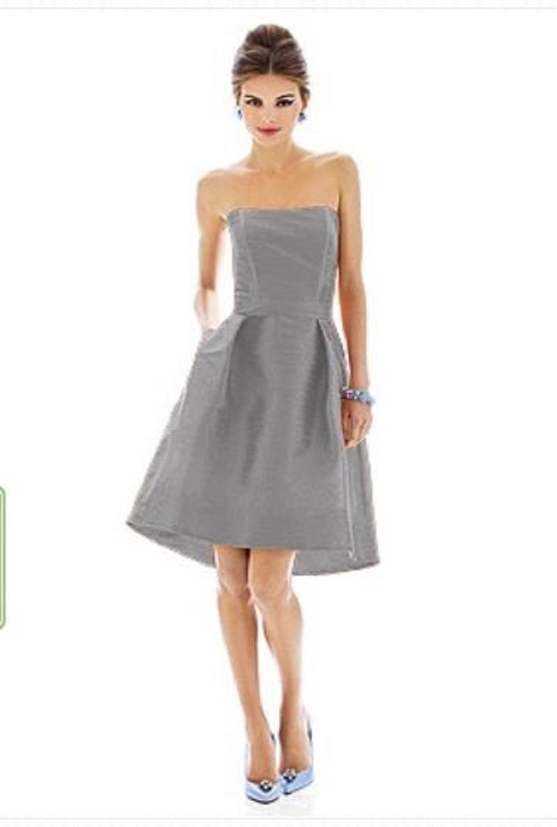 Alfred Sung 580...Cocktail Length, Strapless Dress....Quarry.....Size 2