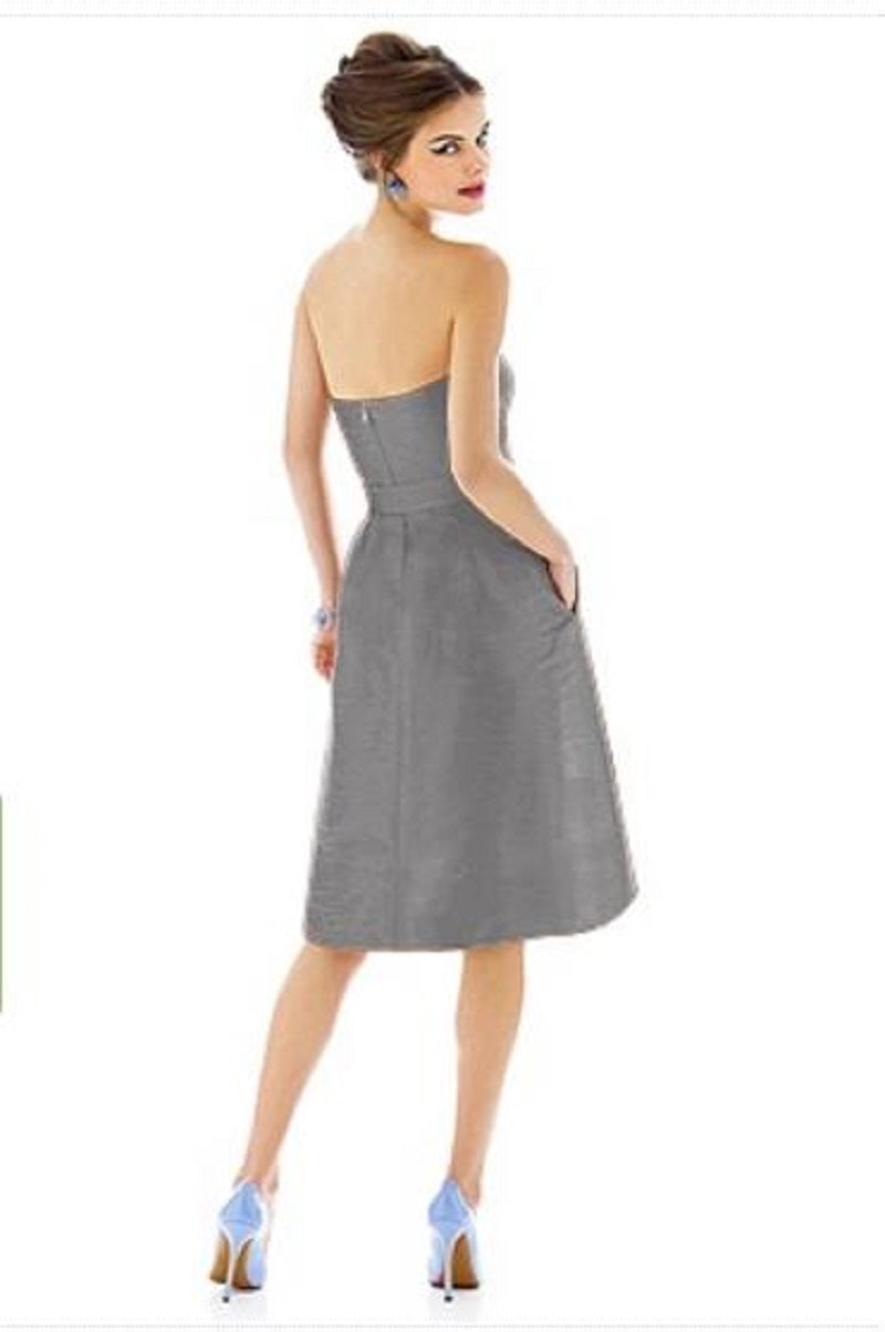 Alfred Sung 580...Cocktail Length, Strapless Dress....Quarry.....Size 2