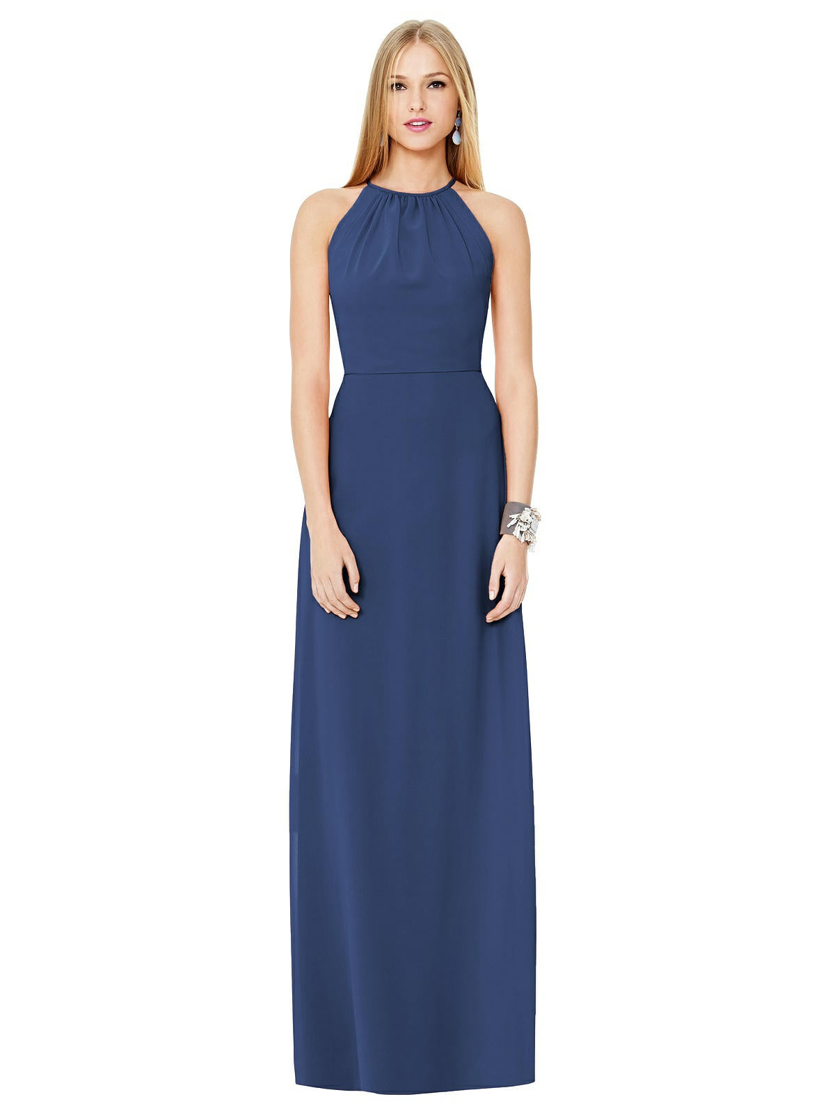 Dessy 8151.....Full Length, Halter, Open Back Dress....Sailor...Size 16