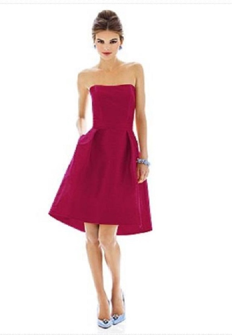Alfred Sung 580...Cocktail Length, Strapless Dress....Sangria.....Size 2