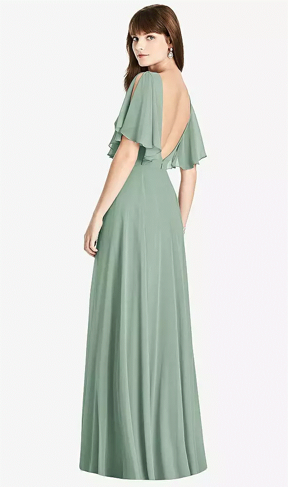 Split Sleeve Backless Maxi Dress...TH038....Seagrass....Size 10