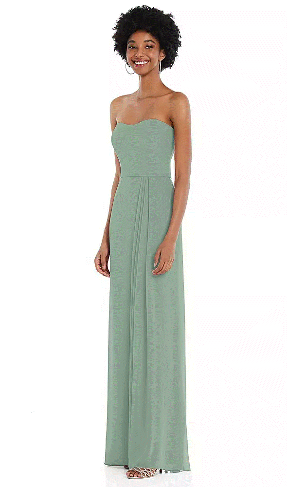 After Six 1563...Strapless Sweetheart Maxi Dress....Seagrass...Size 14