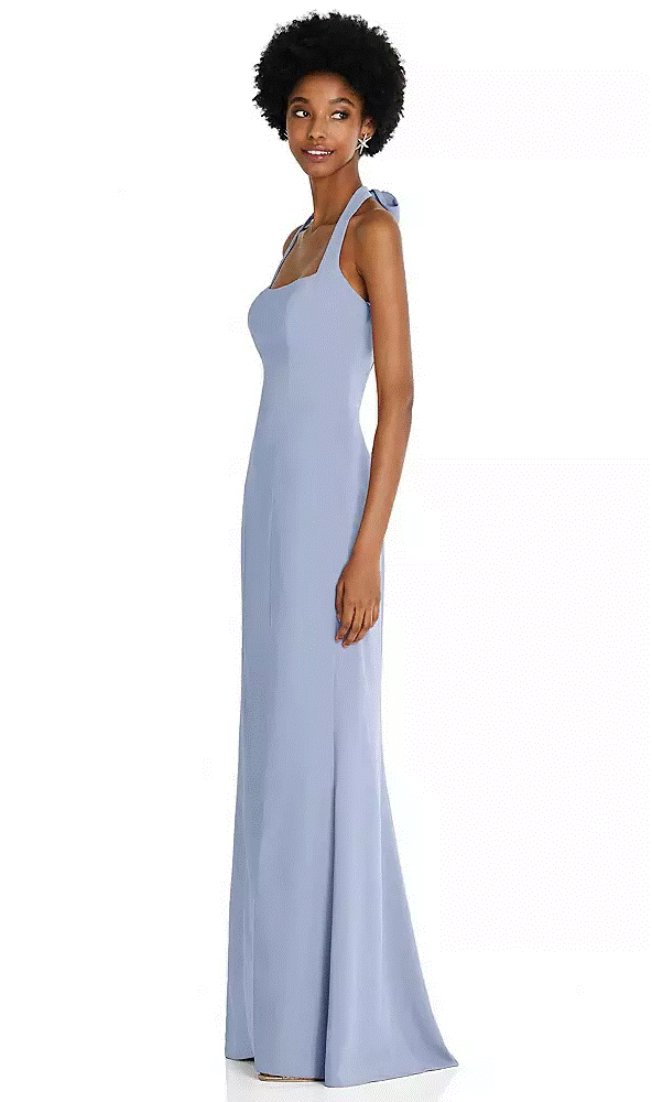 Tie Halter Open Back Trumpet Gown....TH088....Sky Blue....Size XS